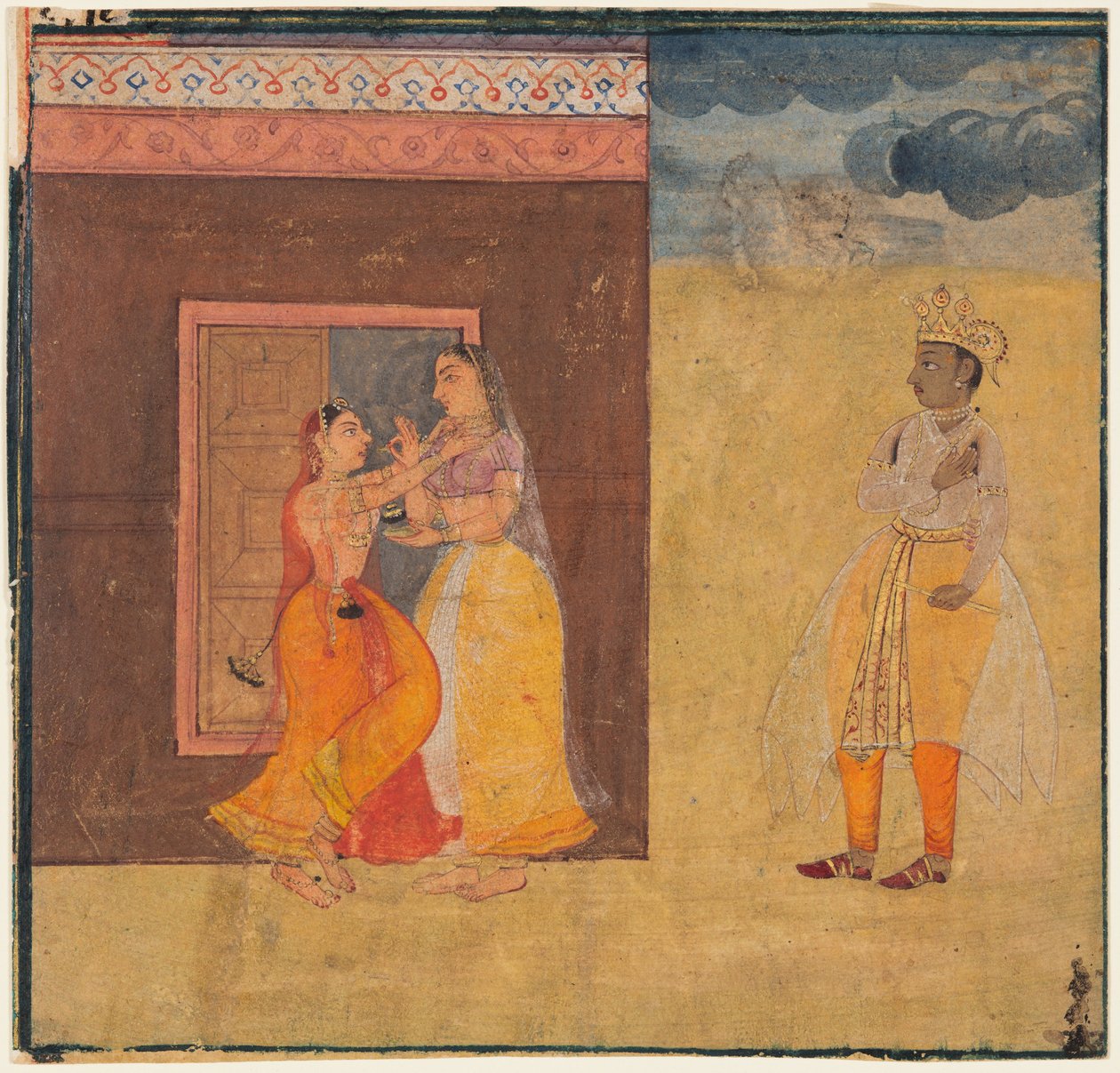 Krishna Abhisarika Nayika, z rukopisu Rasikapriya, c. 1615-25. od Unbekannt