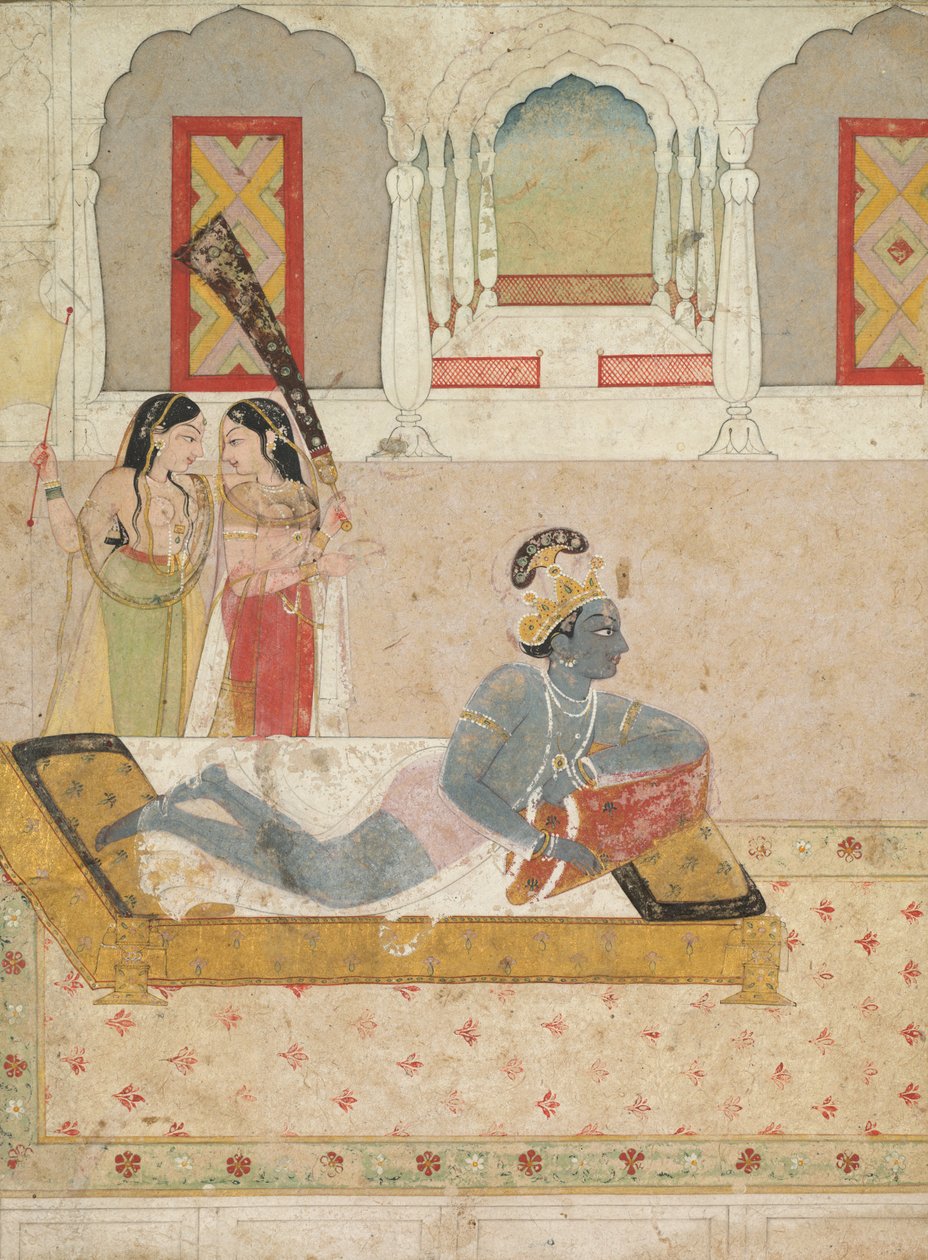 Krišna čeká na Radhu, c. 1750-1760. od Unbekannt