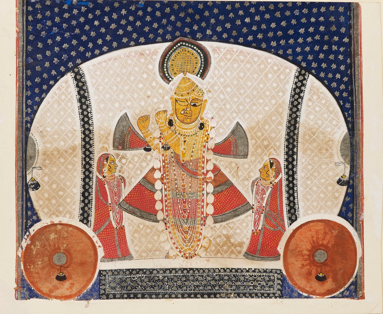 Krishna jako Shrinathji hrající na flétnu, začátek 20. století od Unbekannt