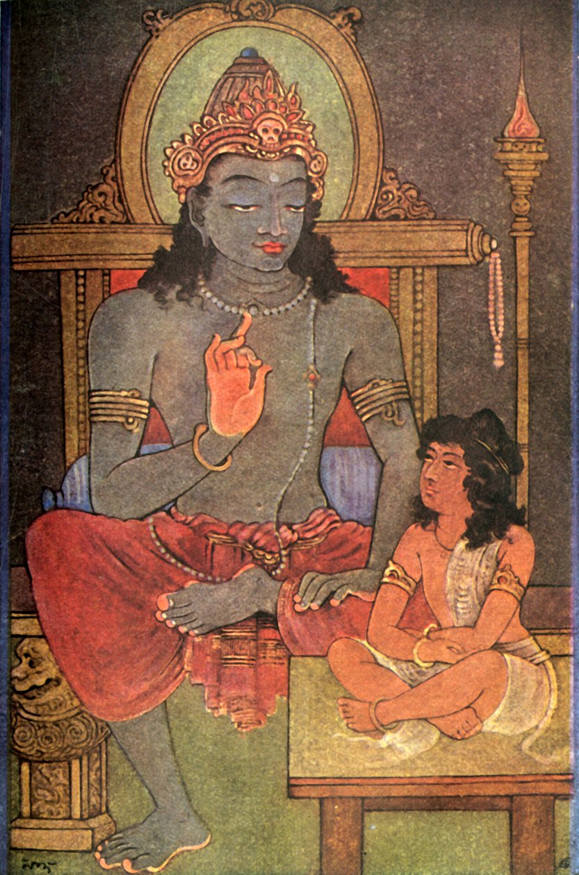 „Krišna poučuje Arjunu“, 1920. od Unbekannt
