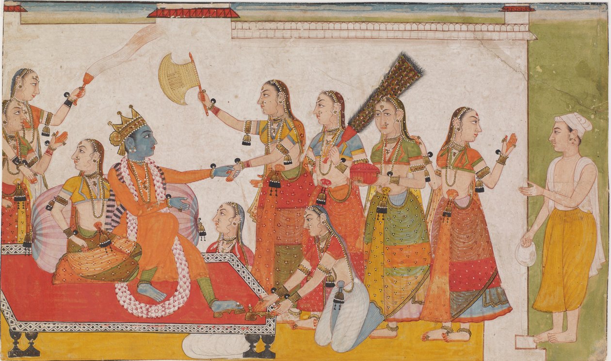 Krishna Vítání Sudama, z Bhagavata Purna, c. 1700. od Unbekannt