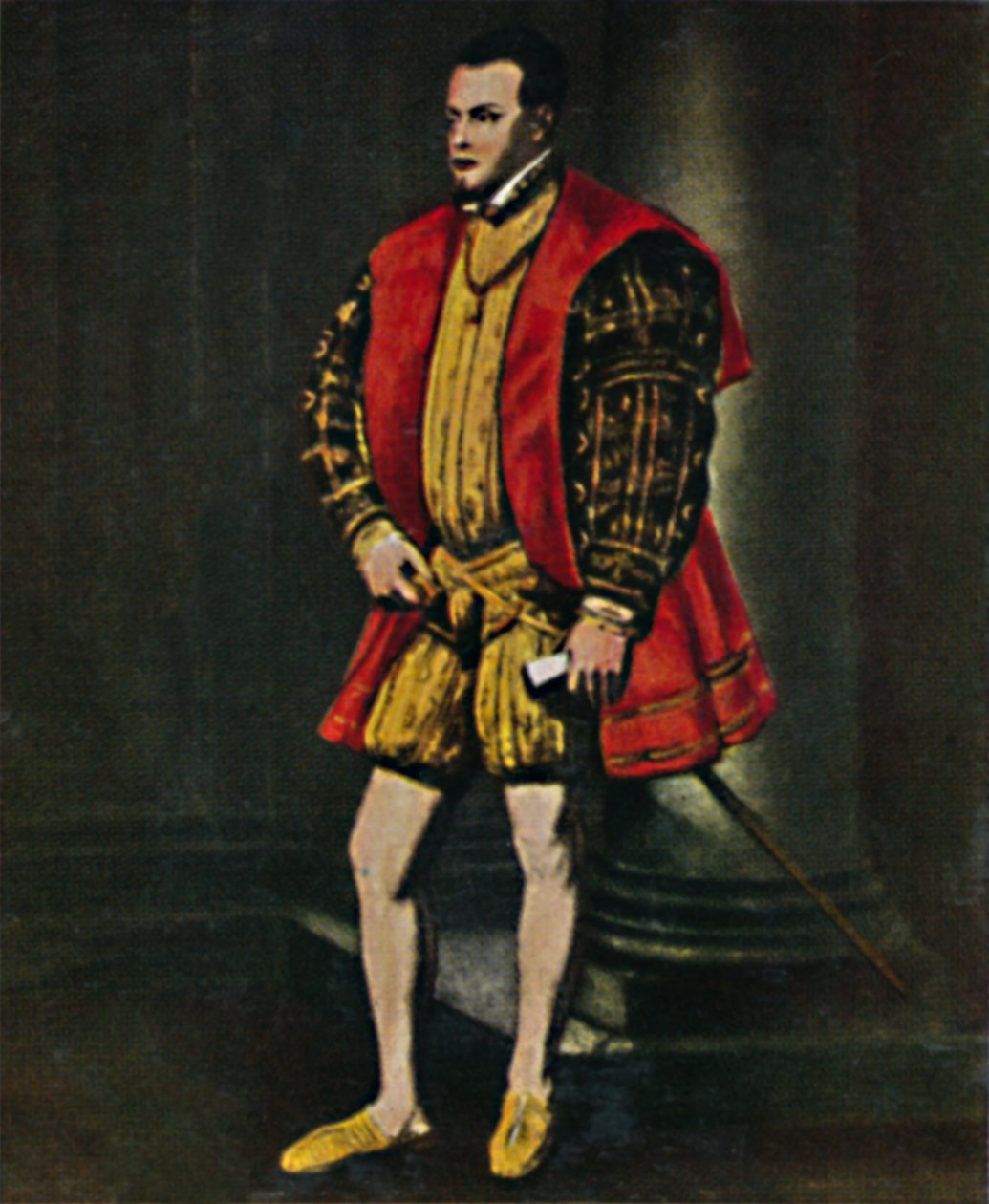 Španělský král Filip II 1527-1598. - Obraz od Tiziana, 1934. od Unbekannt