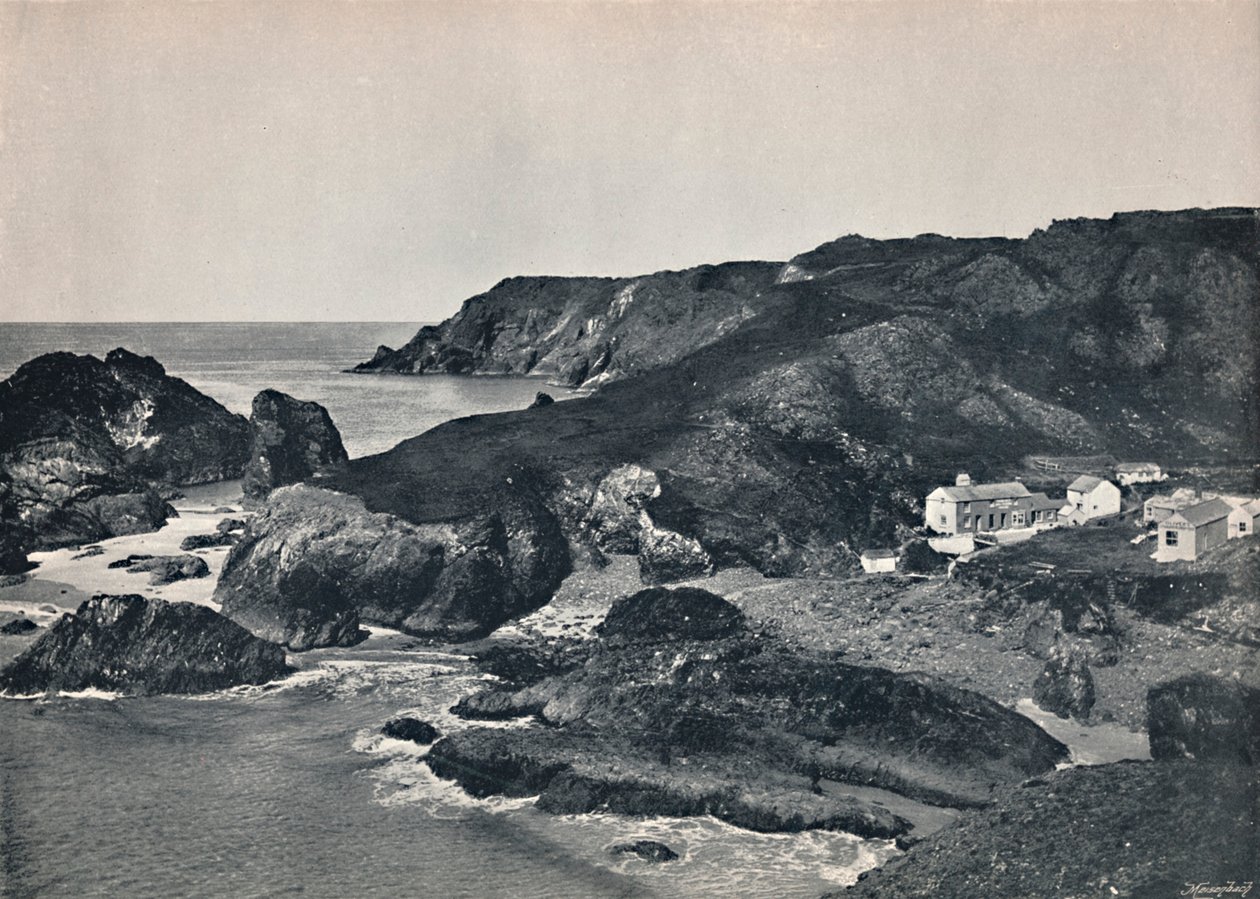 Kynance Cove - The Cove and Village, 1895 od Unbekannt