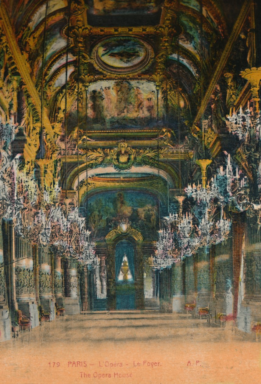 LOpéra Garnier - foyer, Paříž, c1920 od Unbekannt