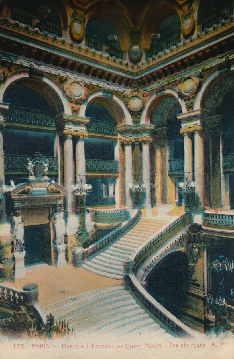 LOpéra Garnier - schodiště, Paříž, c1920 od Unbekannt
