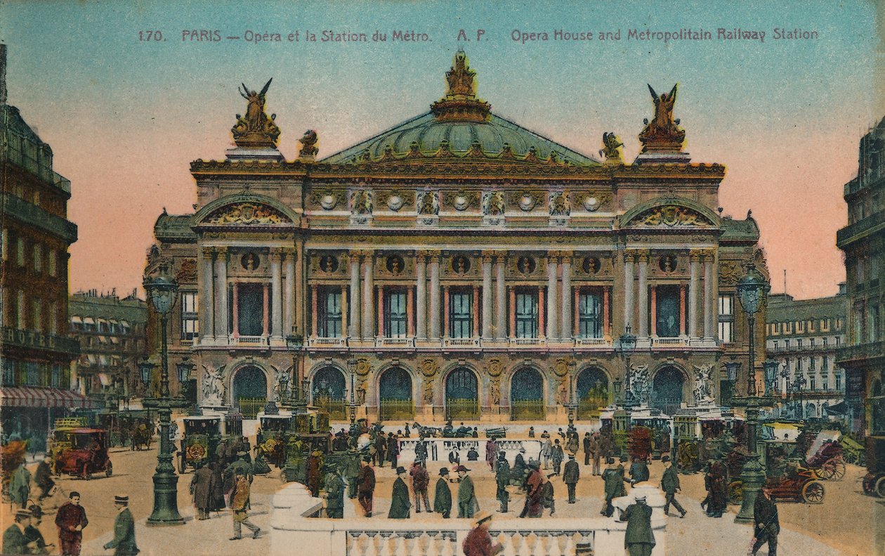 LOpéra a stanice metra, Paříž, c1920 od Unbekannt