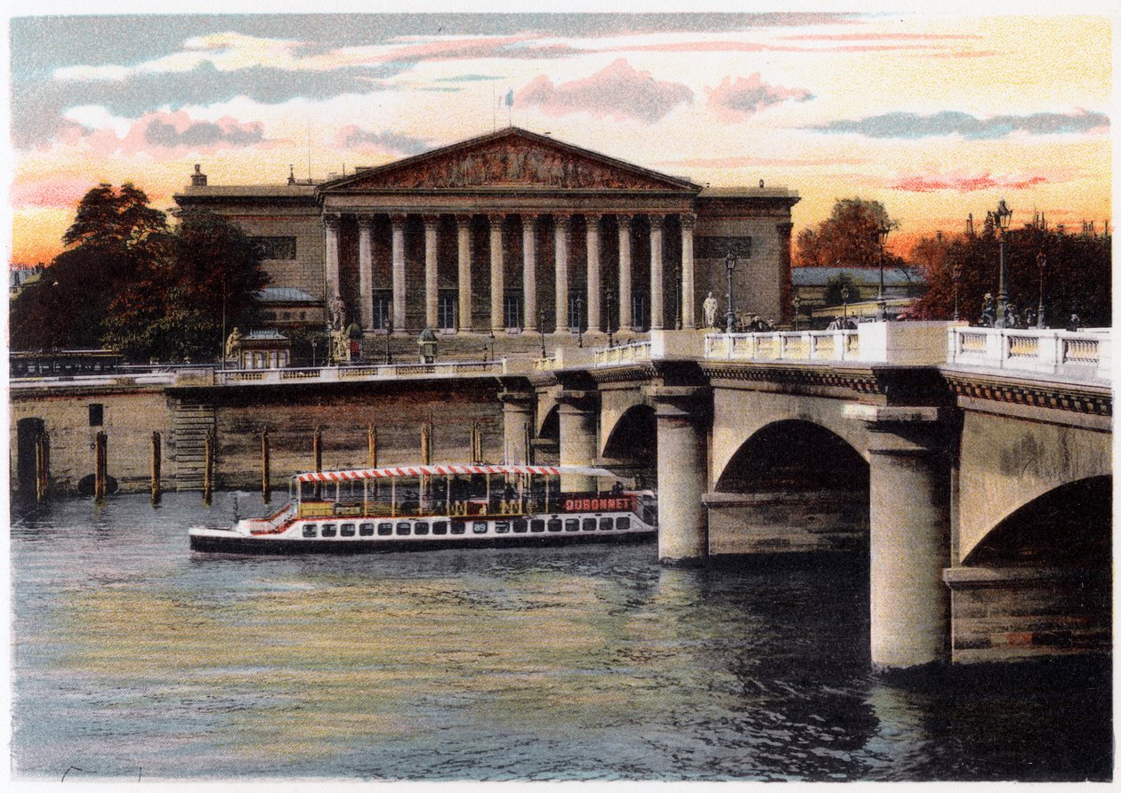 La Chambre des Deputes a Pont de la Concorde, Paříž, c1900 od Unbekannt