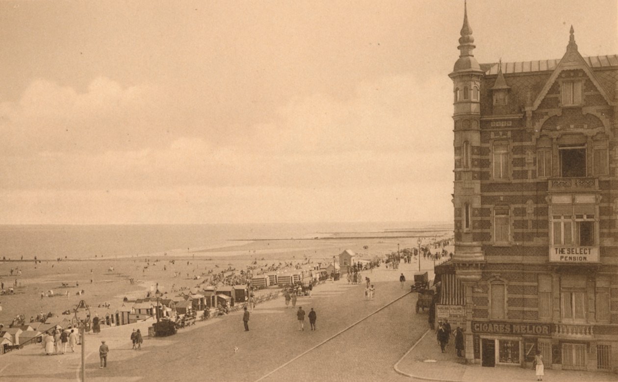 La Digue et la Plage, Promenáda a pláž, c1900. od Unbekannt