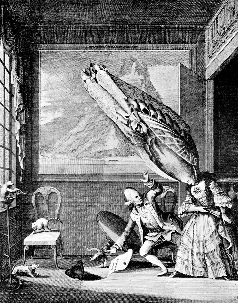 La Francoise a Londres: Francouzská dáma v Londýně aneb Pokrývka hlavy roku 1771 od Unbekannt