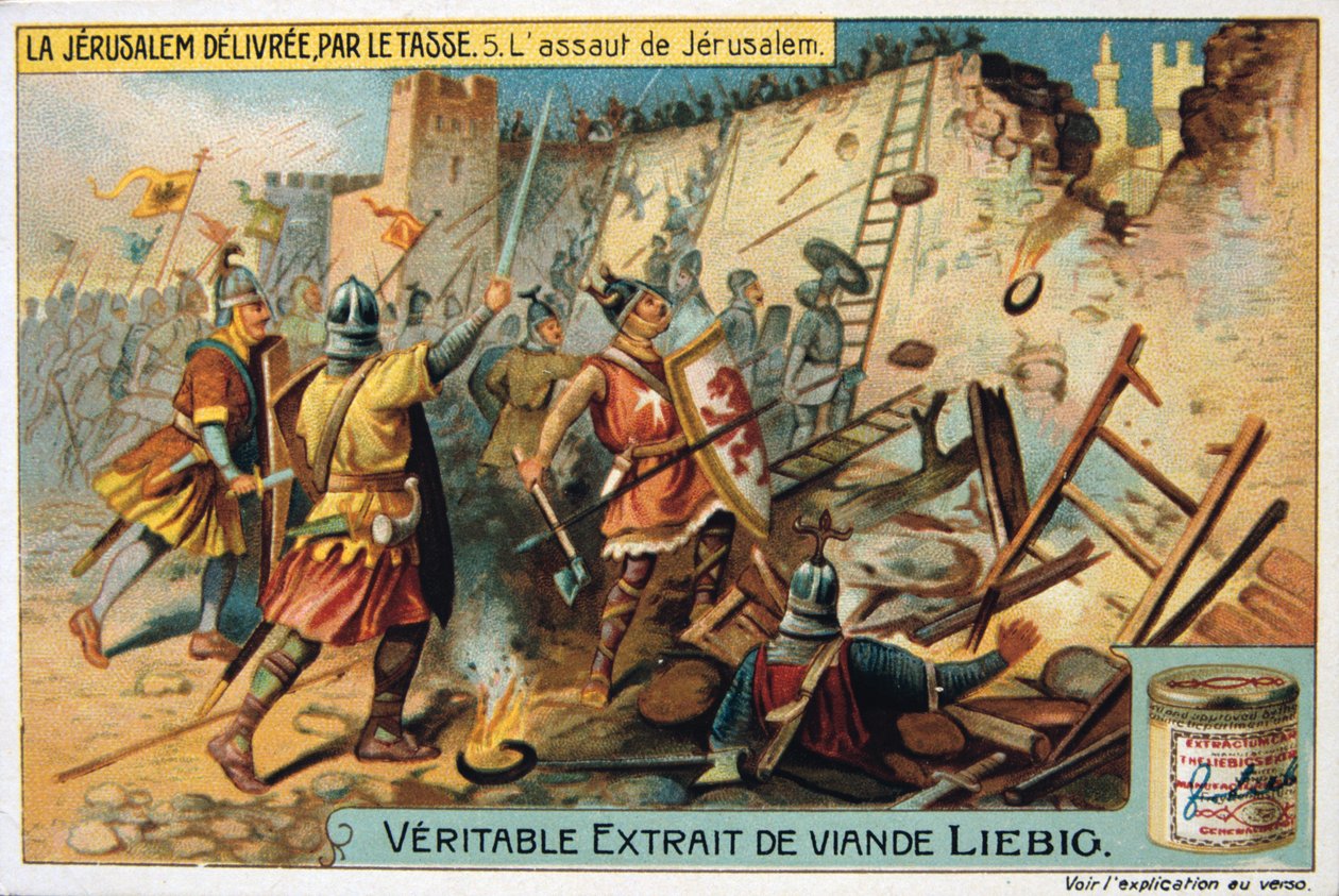 La Jerusalem delivree par le Tasse, Útok na Jeruzalém. 19. století od Unbekannt