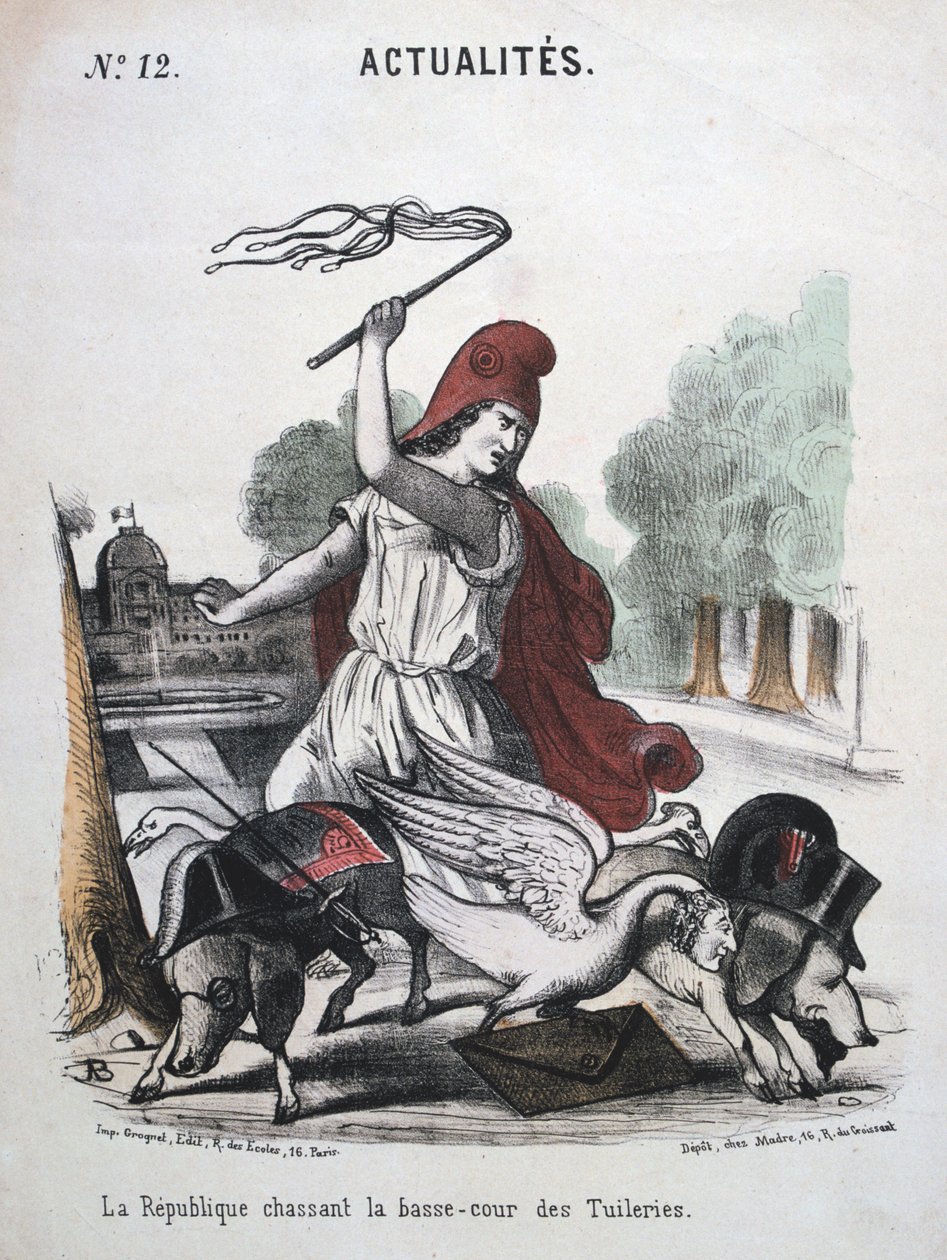 Republika honí Dolní dvůr Tuilleries, alegorický kreslený film, 1870-1871 od Unbekannt