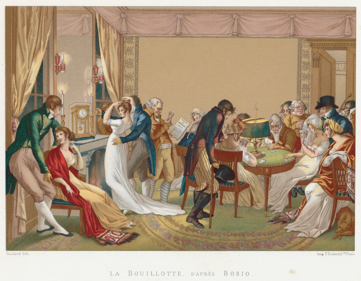 Dámy a pánové hrají La Bouillotte, Francie, c1804-1814 od Unbekannt