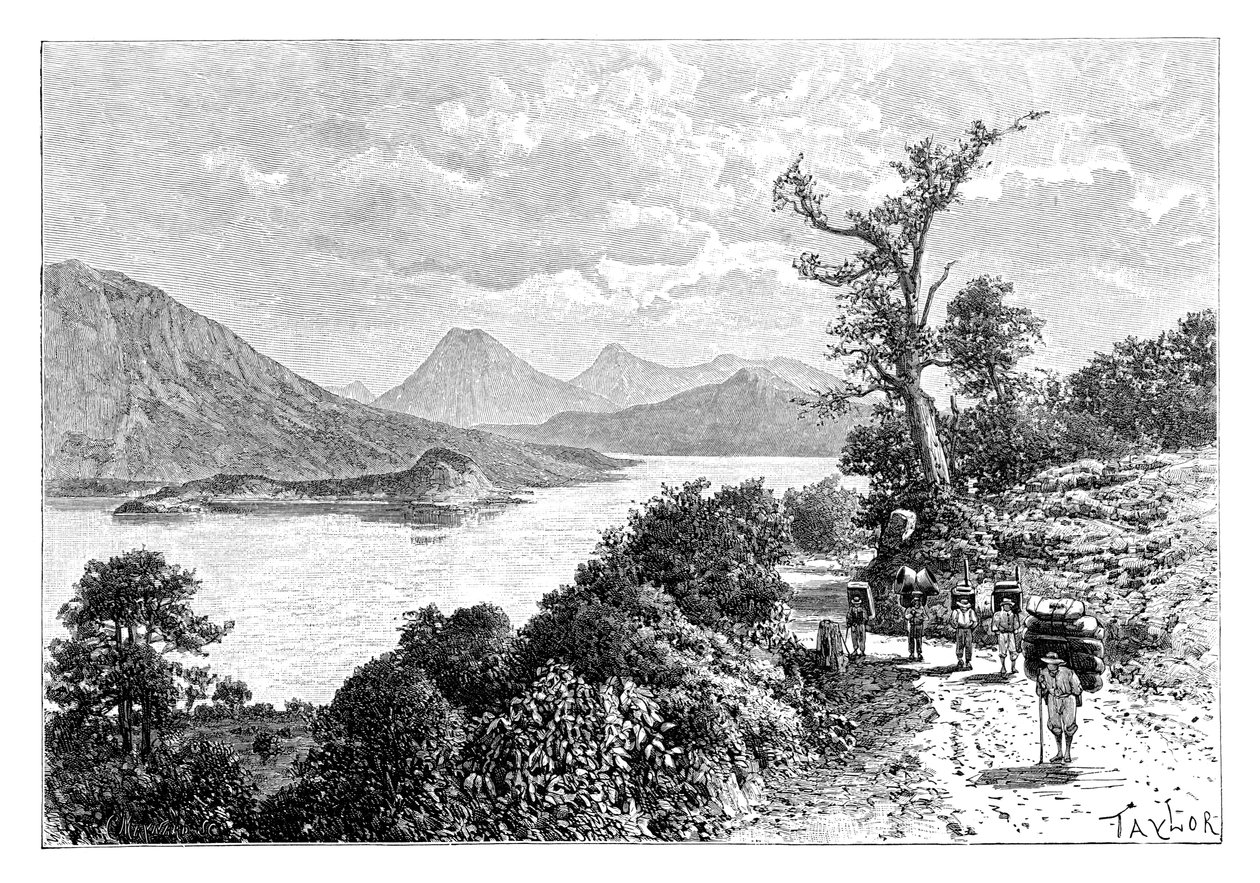 Jezero Atitlan, Guatemala, c1890 od Unbekannt
