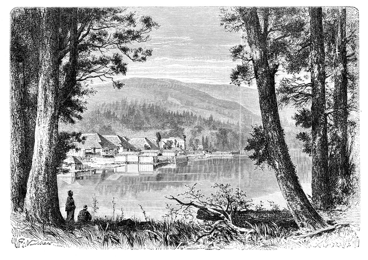 Jezero Hakone, c1890 od Unbekannt
