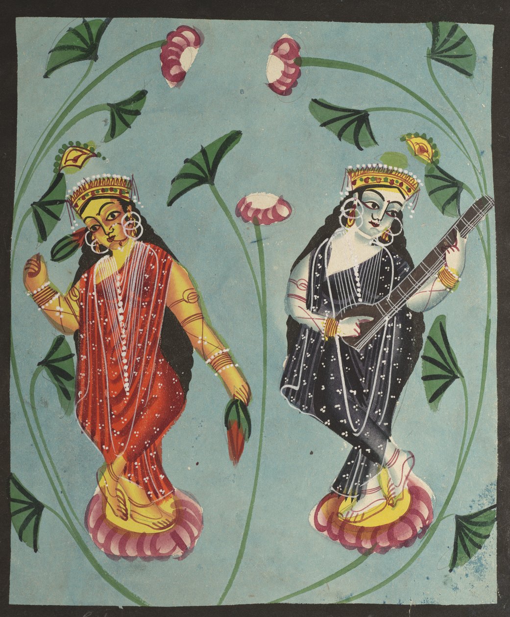 Lakshmi a Sarasvati, 19. století. od Unbekannt