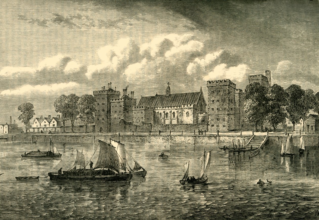Lambethský palác od řeky, 1709, c1878. od Unbekannt