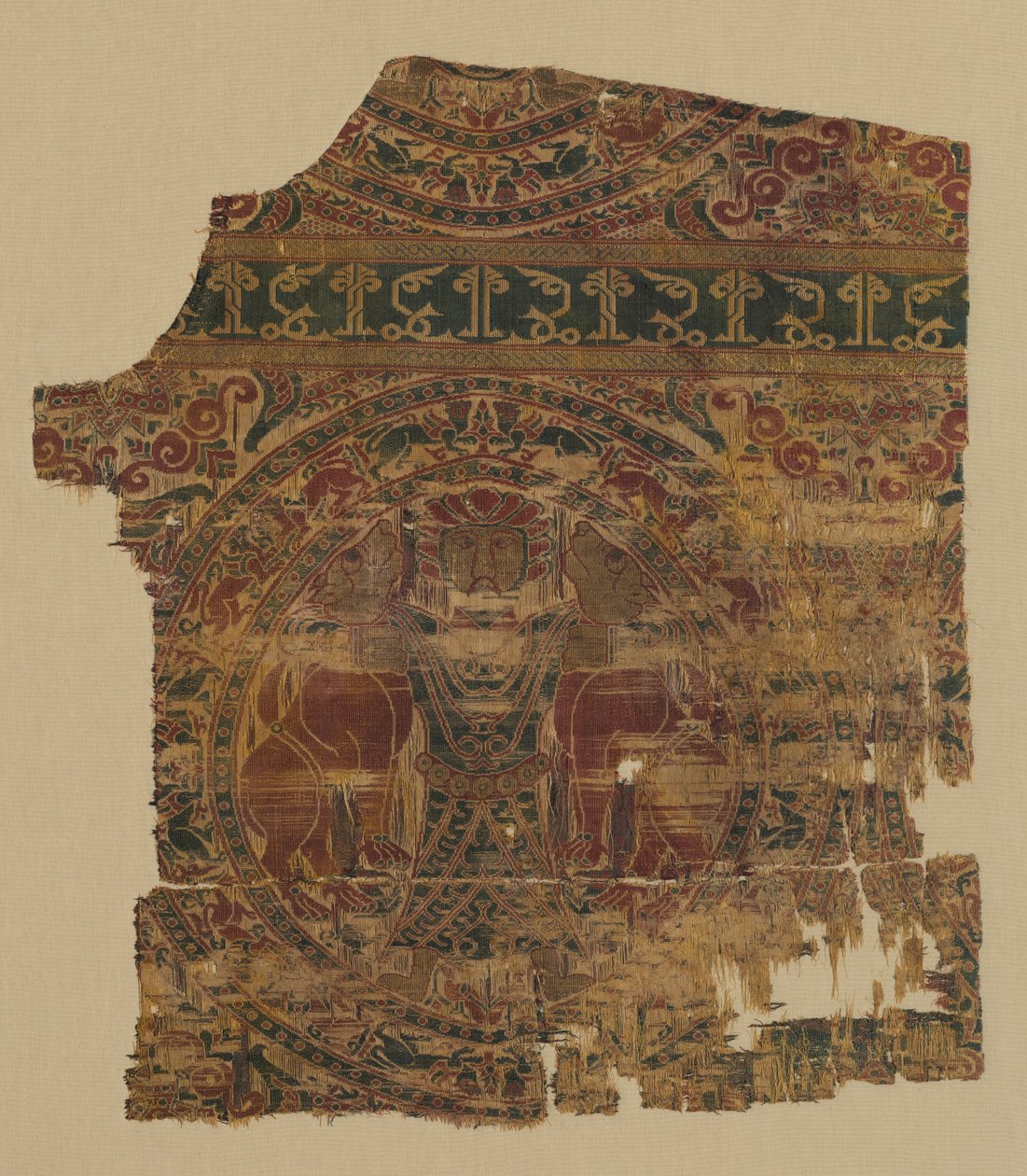 Lampy se škrtičem lvů, od dalmatika svatého Bernarda Calva, 1200-1243. od Unbekannt