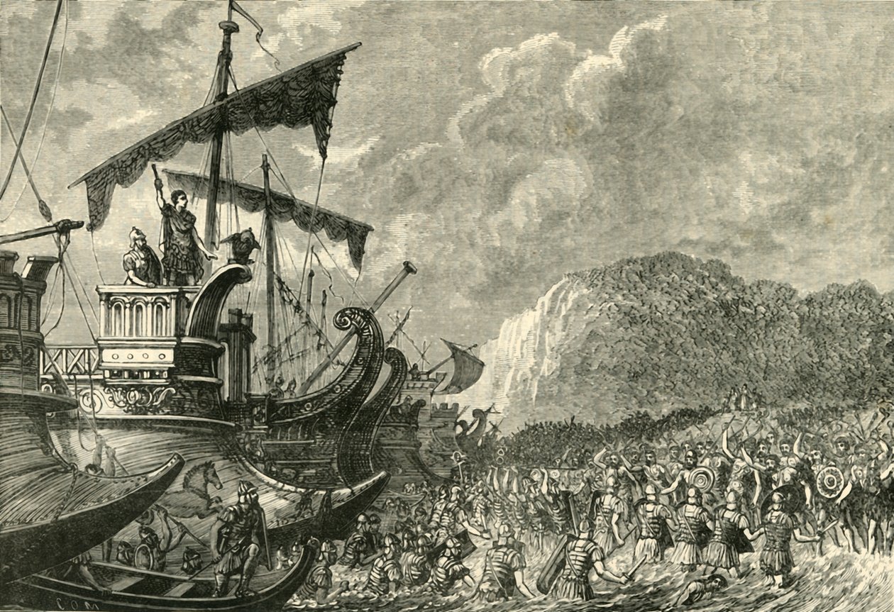 Přistání Julia Caesara v Británii, 1890. od Unbekannt