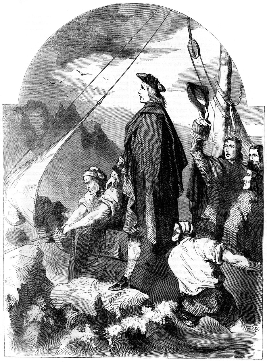 Přistání Chevalier de St George ve Skotsku, 1715, 19. století od Unbekannt