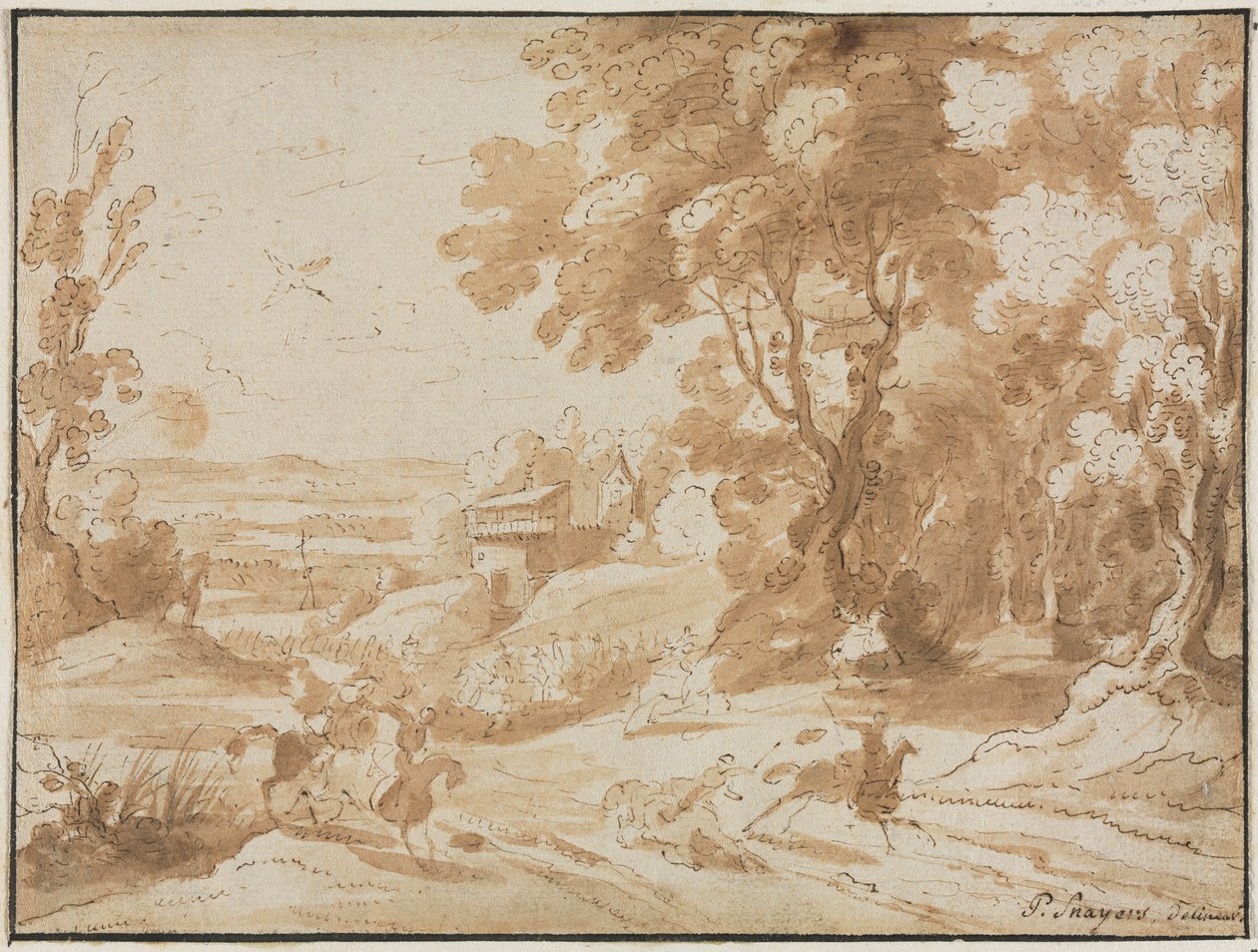 Krajina s jezdci, 1600s. od Unbekannt