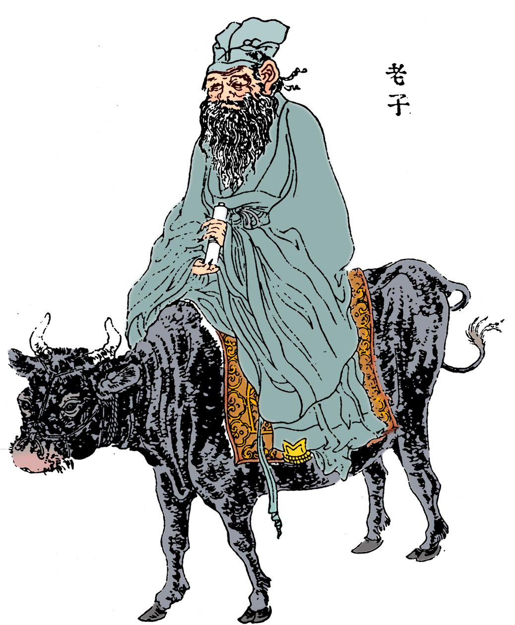 Lao-Tzu, starověký čínský filozof a inspirátor taoismu, konec 19. století od Unbekannt