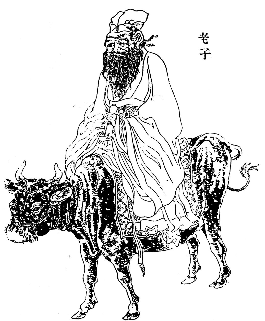 Lao-Tzu, starověký čínský filozof a inspirátor taoismu, konec 19. století od Unbekannt