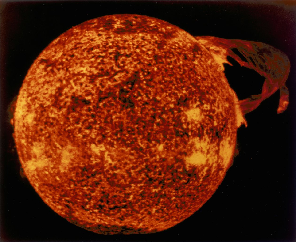Velká sluneční prominence v extrémním ultrafialovém světle, 1973 od Unbekannt