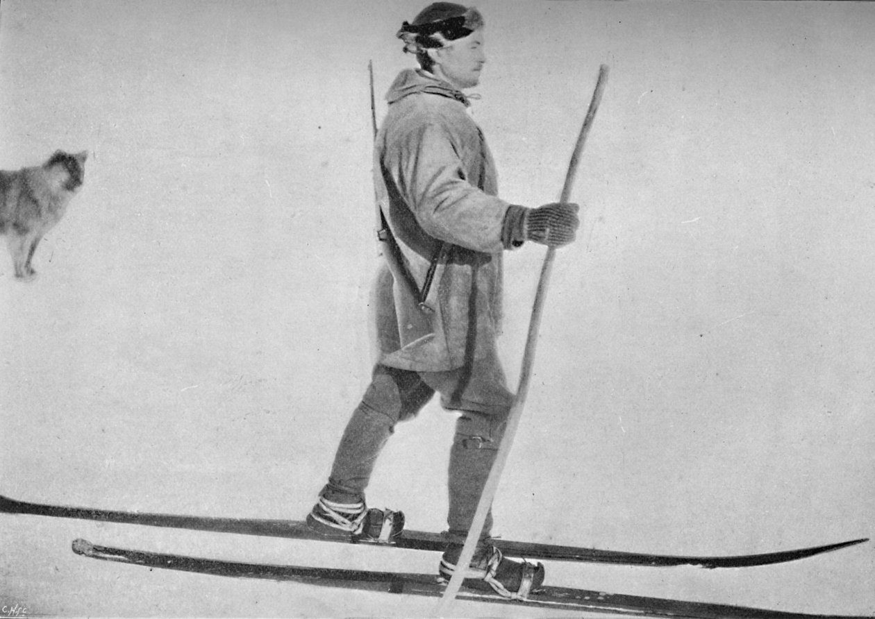 Lars Pettersen na sněžnicích, c1893-1896, 1897 od Unbekannt