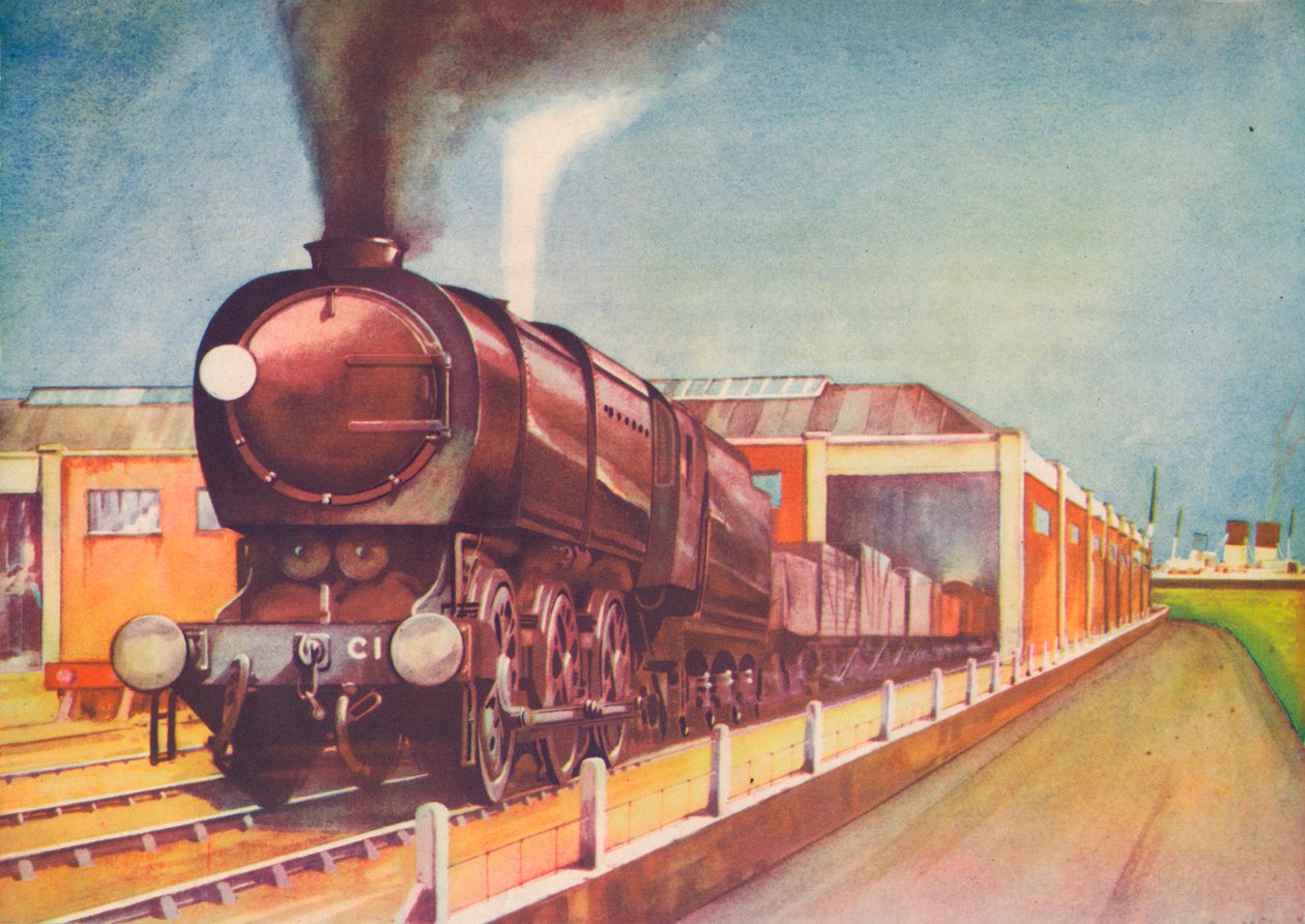 Nejnovější Austerity Freight Engine, S.R., v Southampton Docks, 1940 od Unbekannt