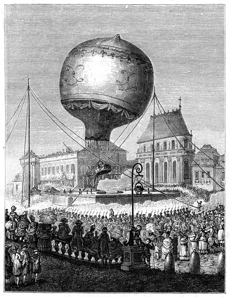 Start horkovzdušného balónu, konec 18. století, 1885 od Unbekannt