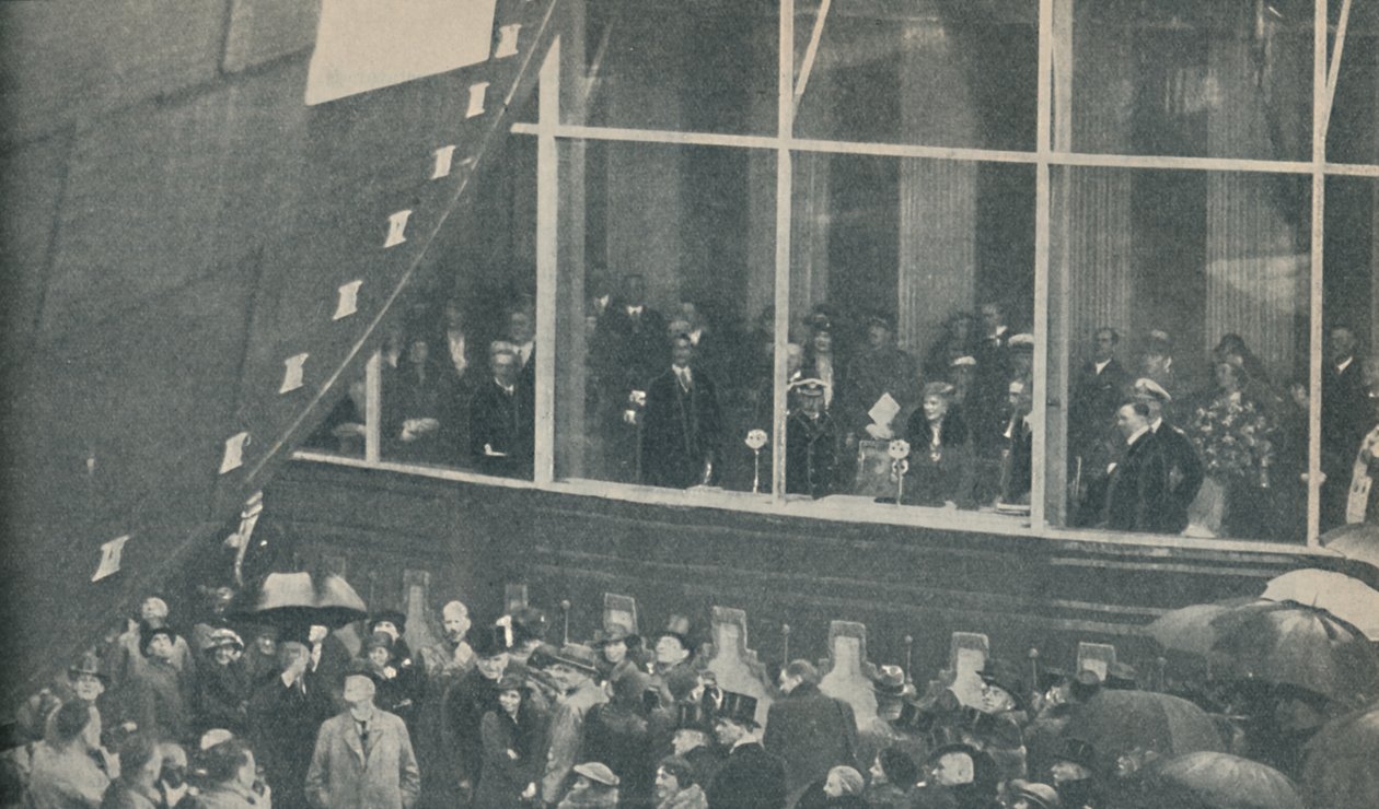 Vypuštění obřího nového britského parníku RMS Queen Mary, 26. září 1934, 1936 od Unbekannt