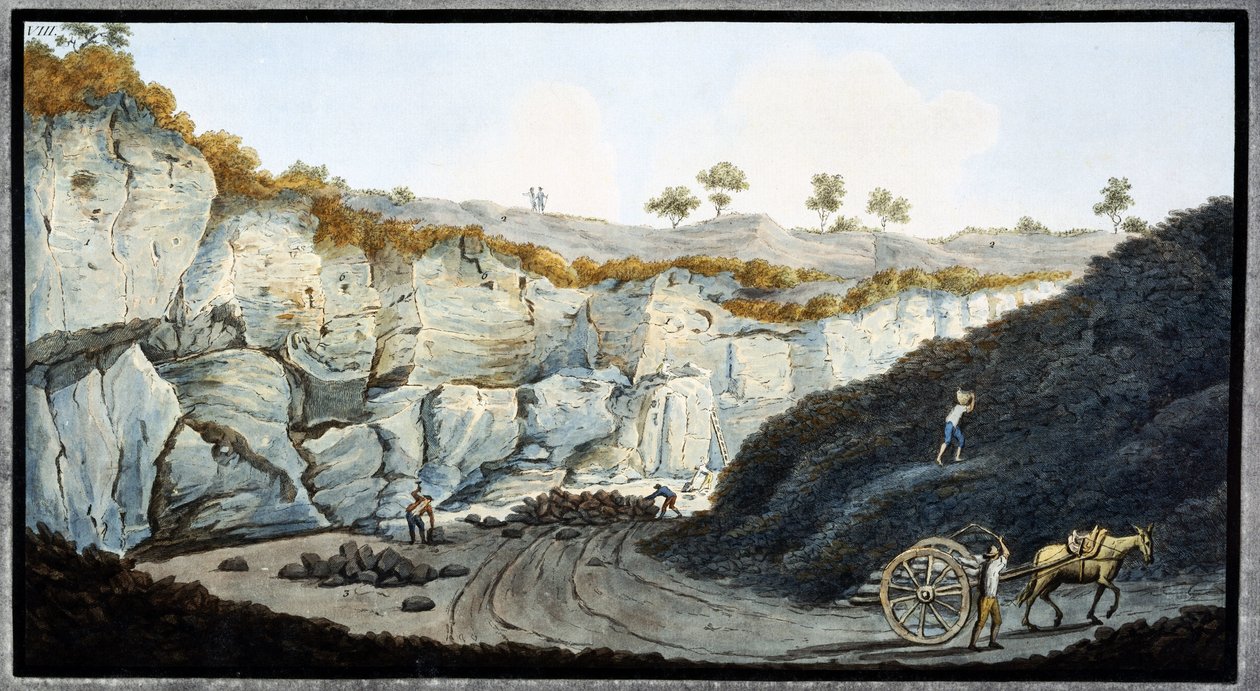 Lávové vrstvy z Vesuvu, Neapolské království, c 1767 od Unbekannt