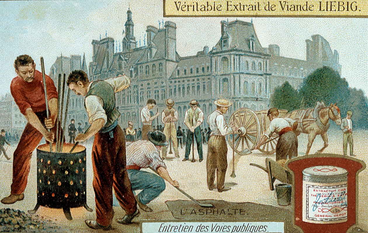 Pokládání asfaltového povrchu v pařížské ulici, c1900 od Unbekannt