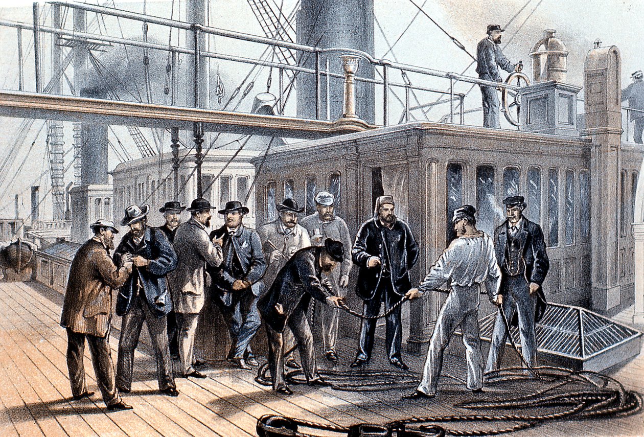 Položení transatlantického telegrafního kabelu, 1865 od Unbekannt
