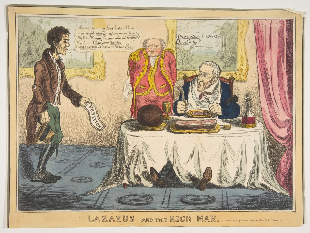 Lazar a bohatý muž, 1830. od Unbekannt