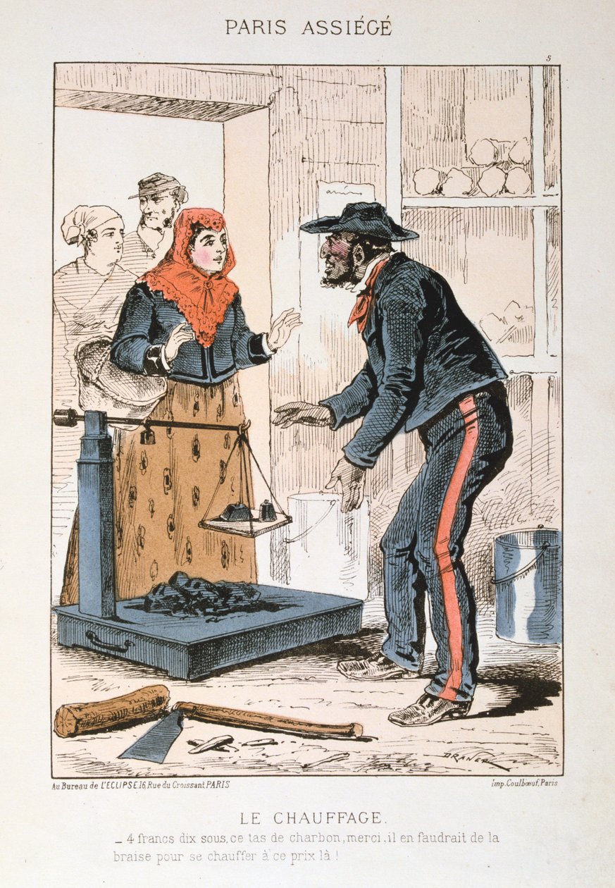 Topení, obléhání Paříže, 1870-1871 od Unbekannt