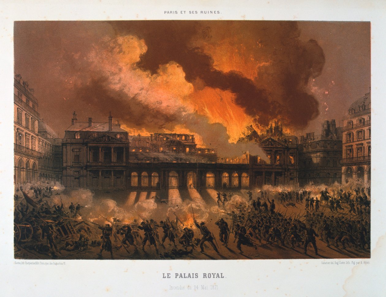 Královský palác, Pařížská komuna, 24. května 1871 od Unbekannt