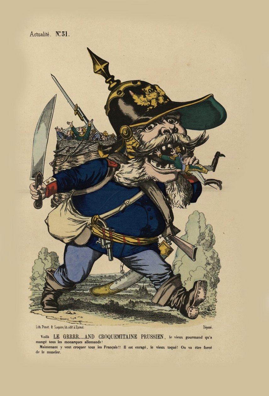 Le grand ogre allemand. Král Wilhelm požírá německé malé státy, 1866. od Unbekannt