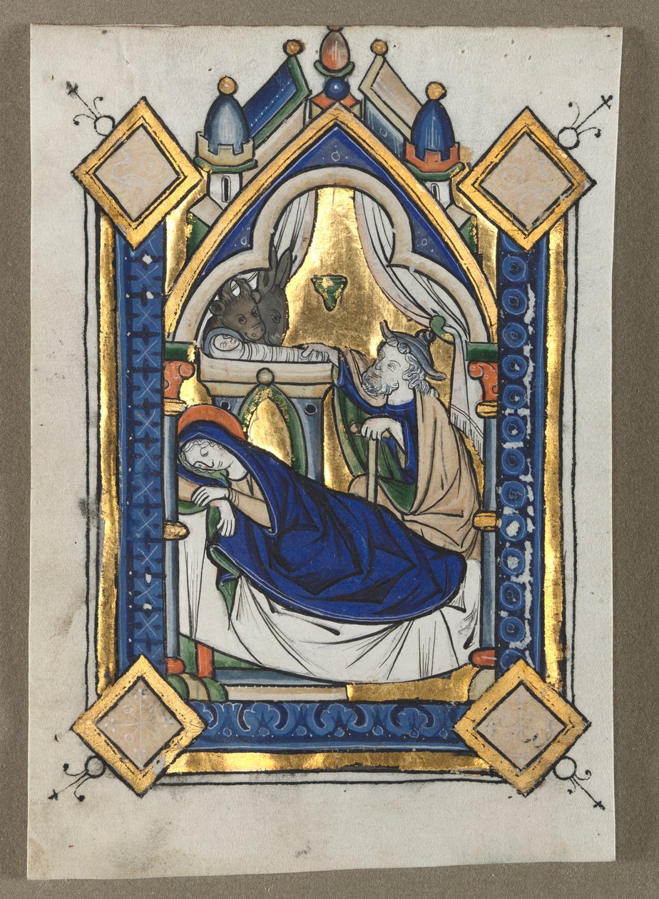 List vyříznutý ze žaltáře: Narození Páně, c. 1260. od Unbekannt
