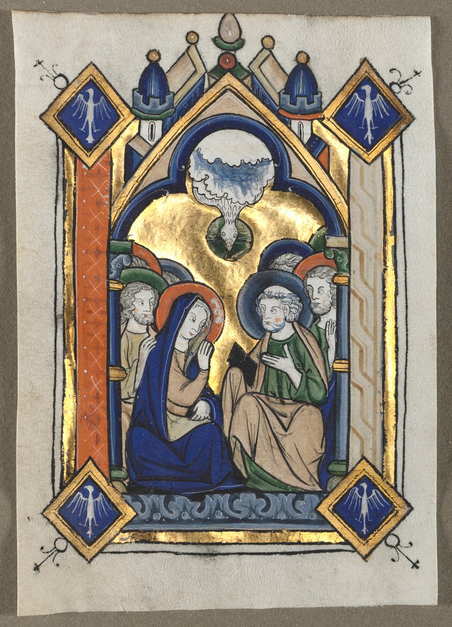 List vyříznutý ze žaltáře: Letnice, c. 1260. od Unbekannt
