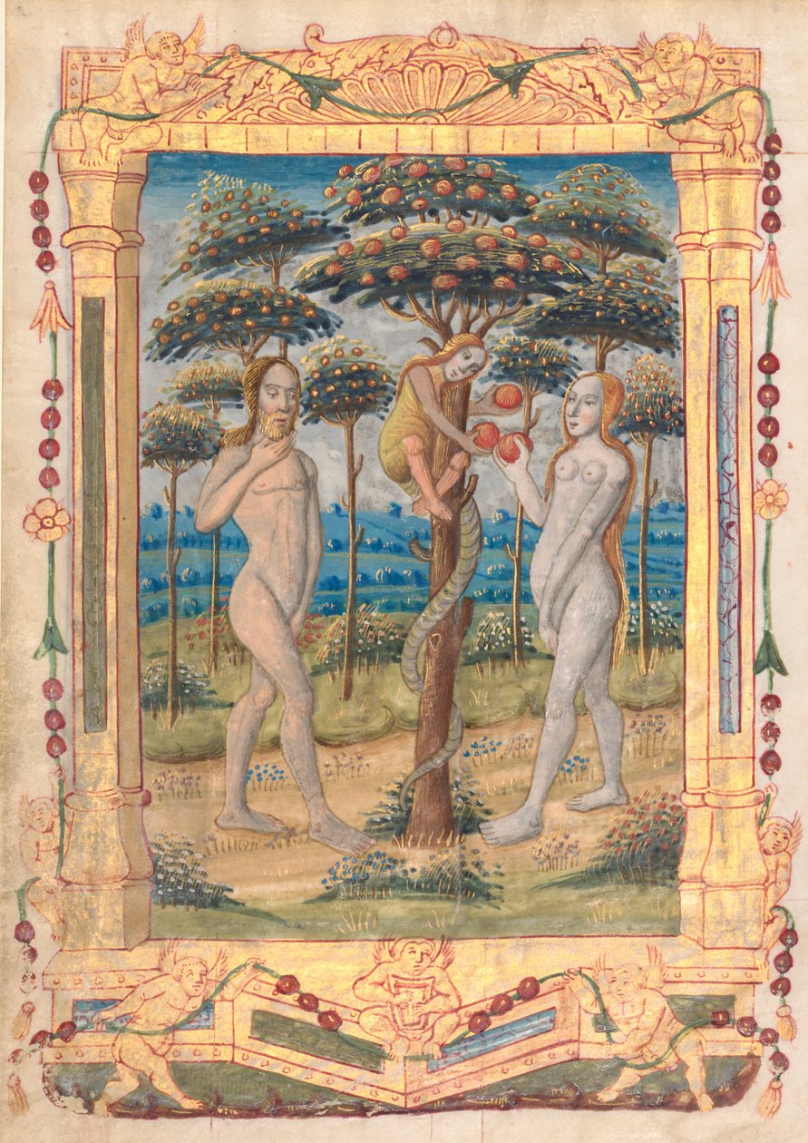 List z knihy hodin: Adam a Eva a pád člověka recto..., c. 1510. od Unbekannt