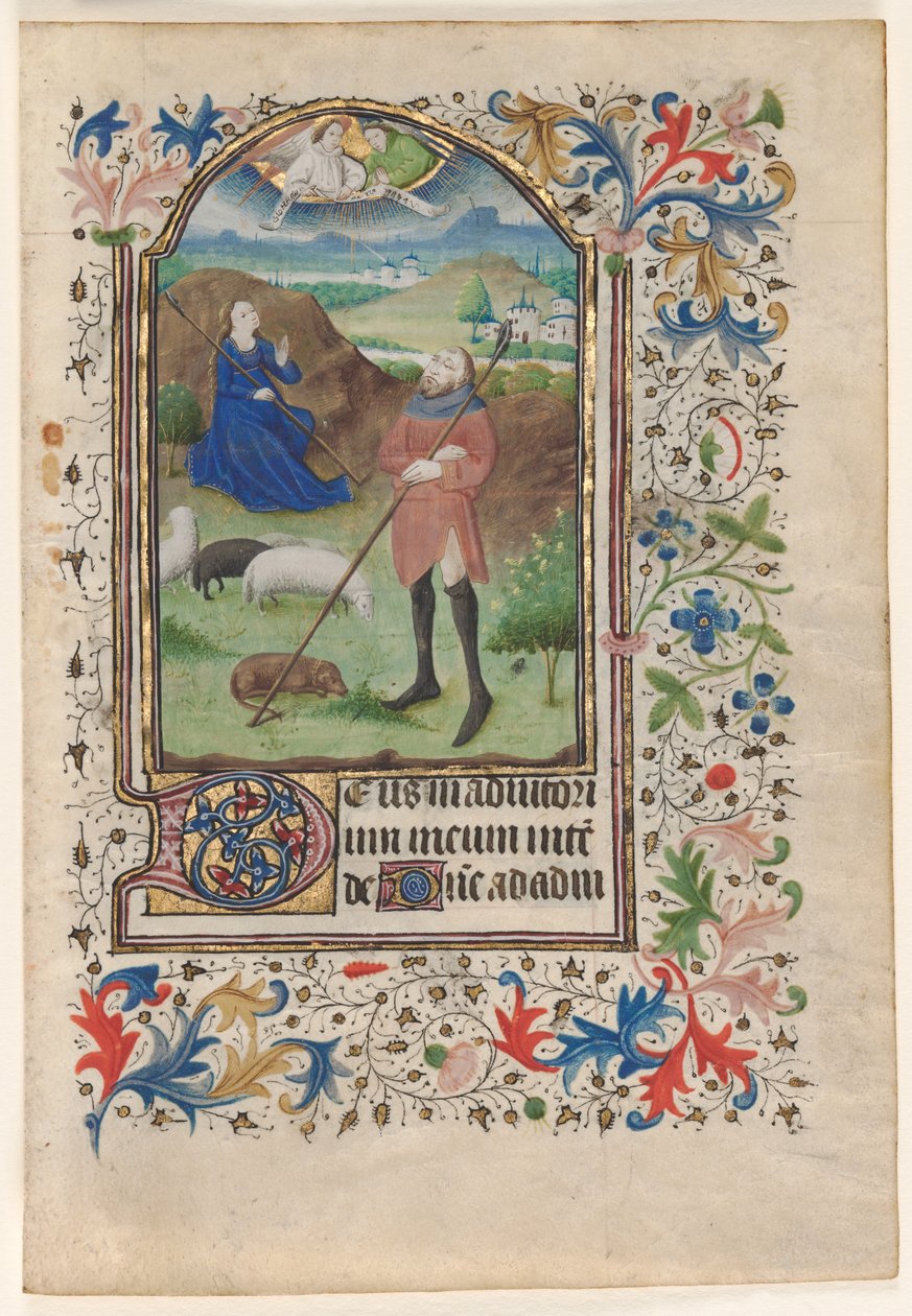 List z knihy hodin: Zvěstování pastýřům, c. 1460. od Unbekannt