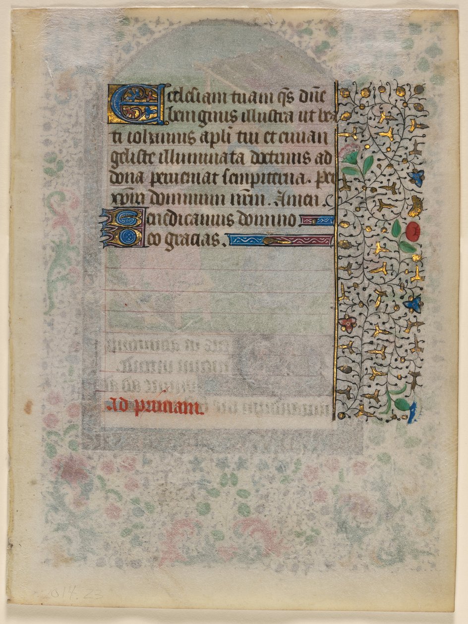 List z knihy hodin: Text verso, c. 1430. od Unbekannt