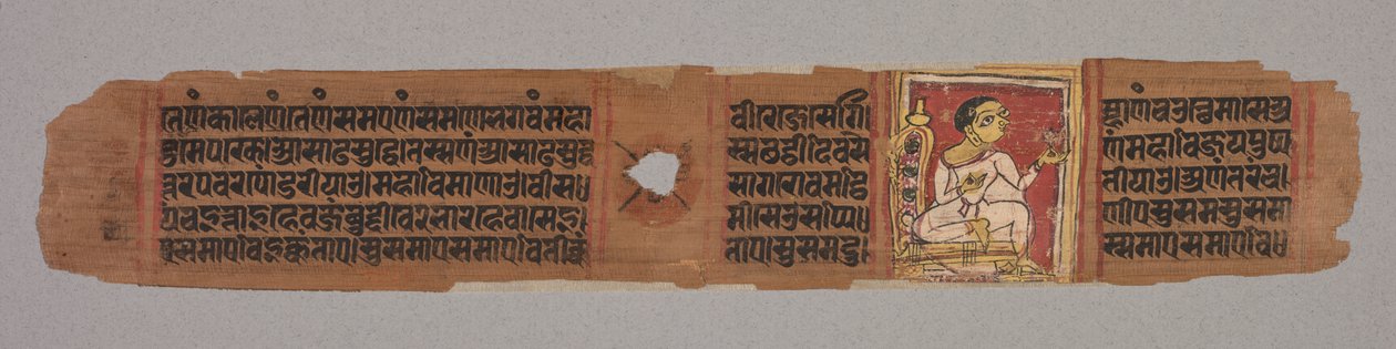 List z džinistického rukopisu: Kalpa-sutra: Monk Holding a Flower recto, 1279. od Unbekannt