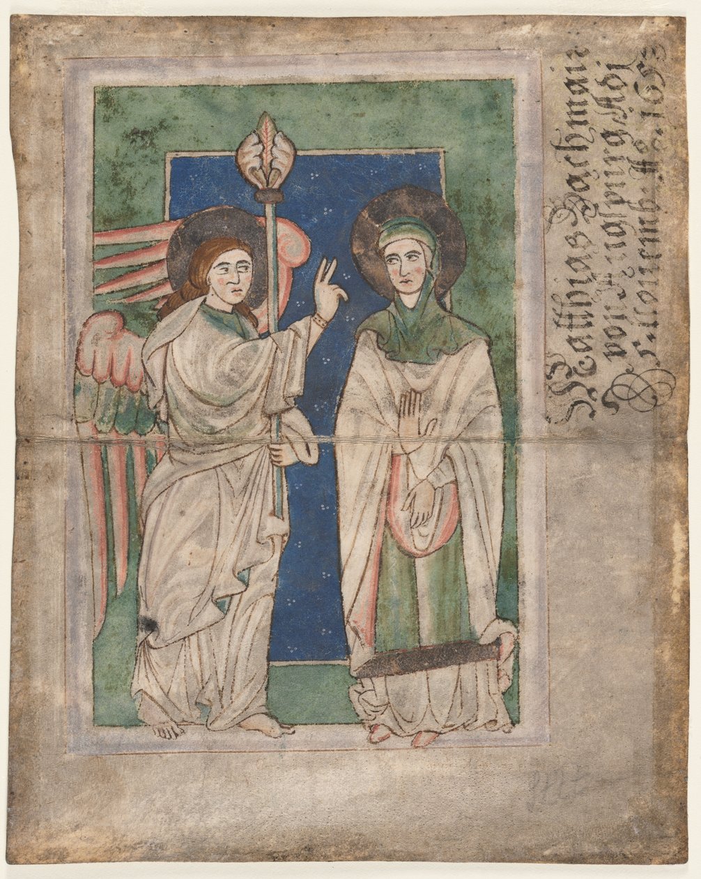 List ze žaltáře: Annunciation recto, List od žaltáře: Narození verso, začátek 1200. od Unbekannt