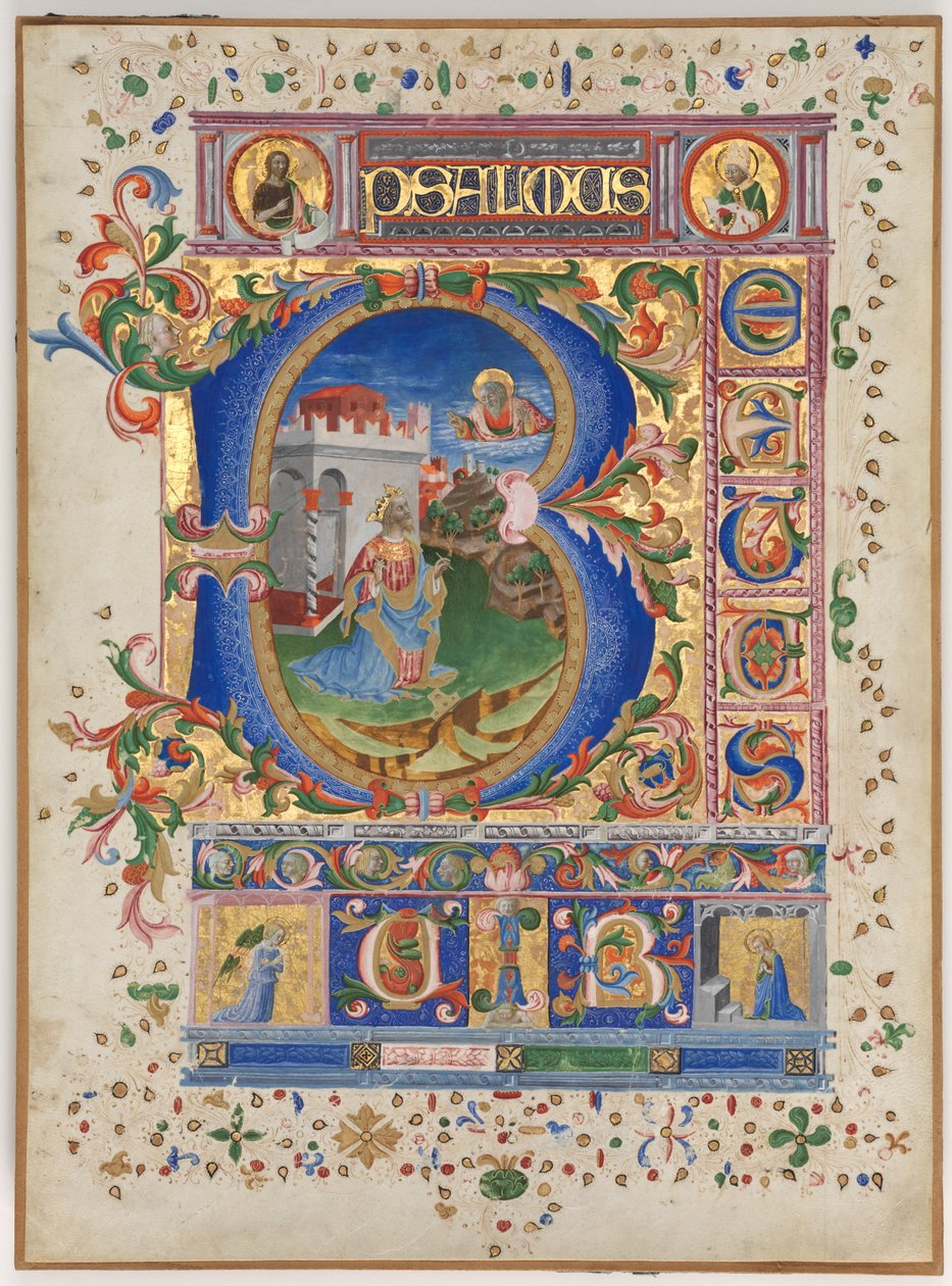 List ze žaltáře s historickou iniciálou B: King David, c. 1450. od Unbekannt