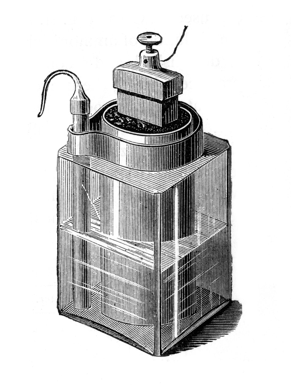Mokrý článek Leclanche, raná akumulátorová baterie, 1896 od Unbekannt