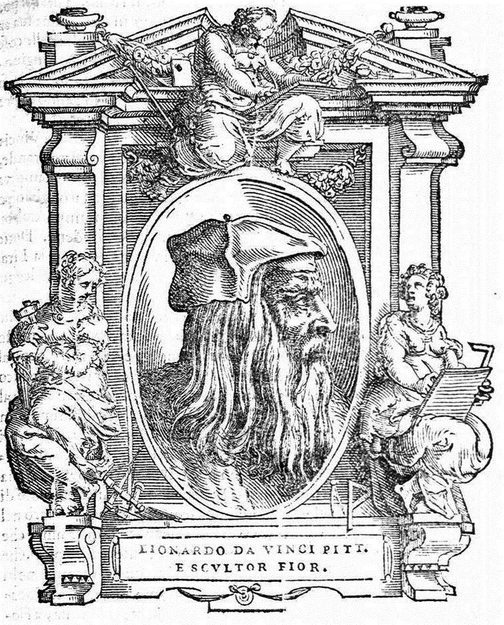 Leonardo da Vinci. Od: Giorgio Vasari, Životy nejznamenitějších italských malířů, sochařů a architektů, 1568 od Unbekannt