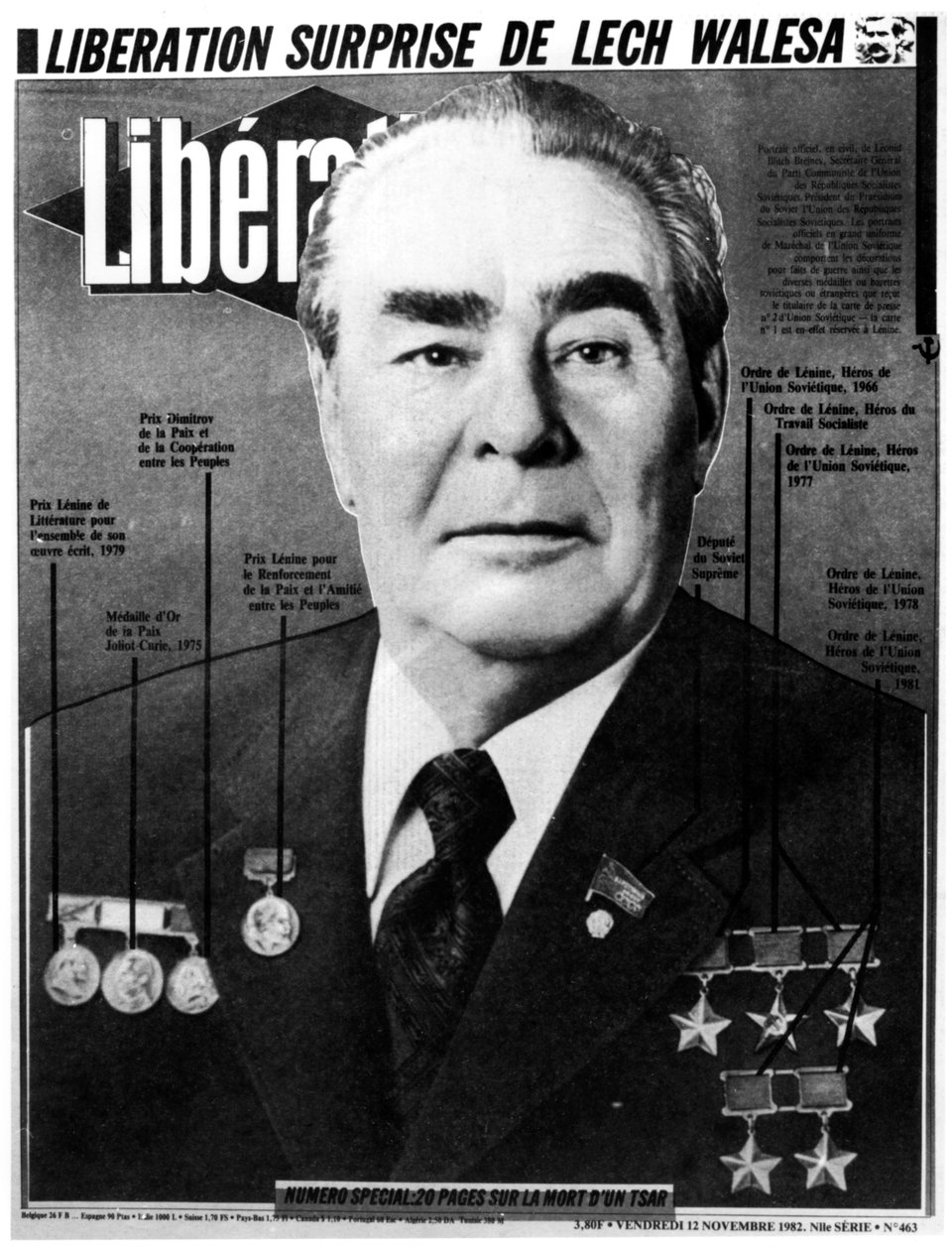 Leonid Brežněv, sovětský vůdce, obálka Osvobození, 1982 od Unbekannt