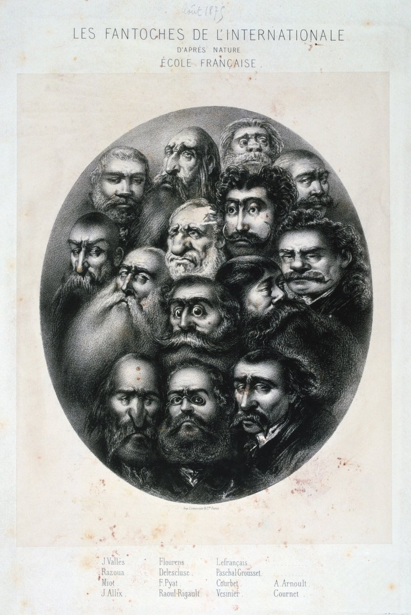 Fantoches internacionály, karikatura na komunisty. Francie 19C od Unbekannt
